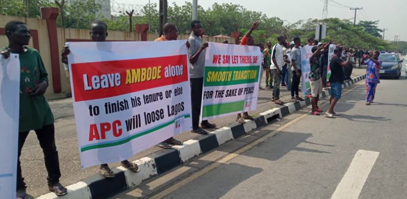 Image result for Pro-Ambode Protesters Ask Lagos Lawmakers to Account for N28bn